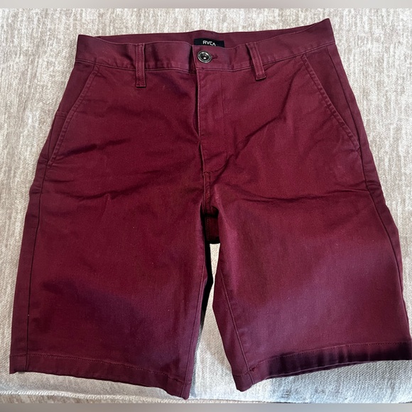 RVCA Men's Shorts Size 30" Burgundy - Picture 1 of 3